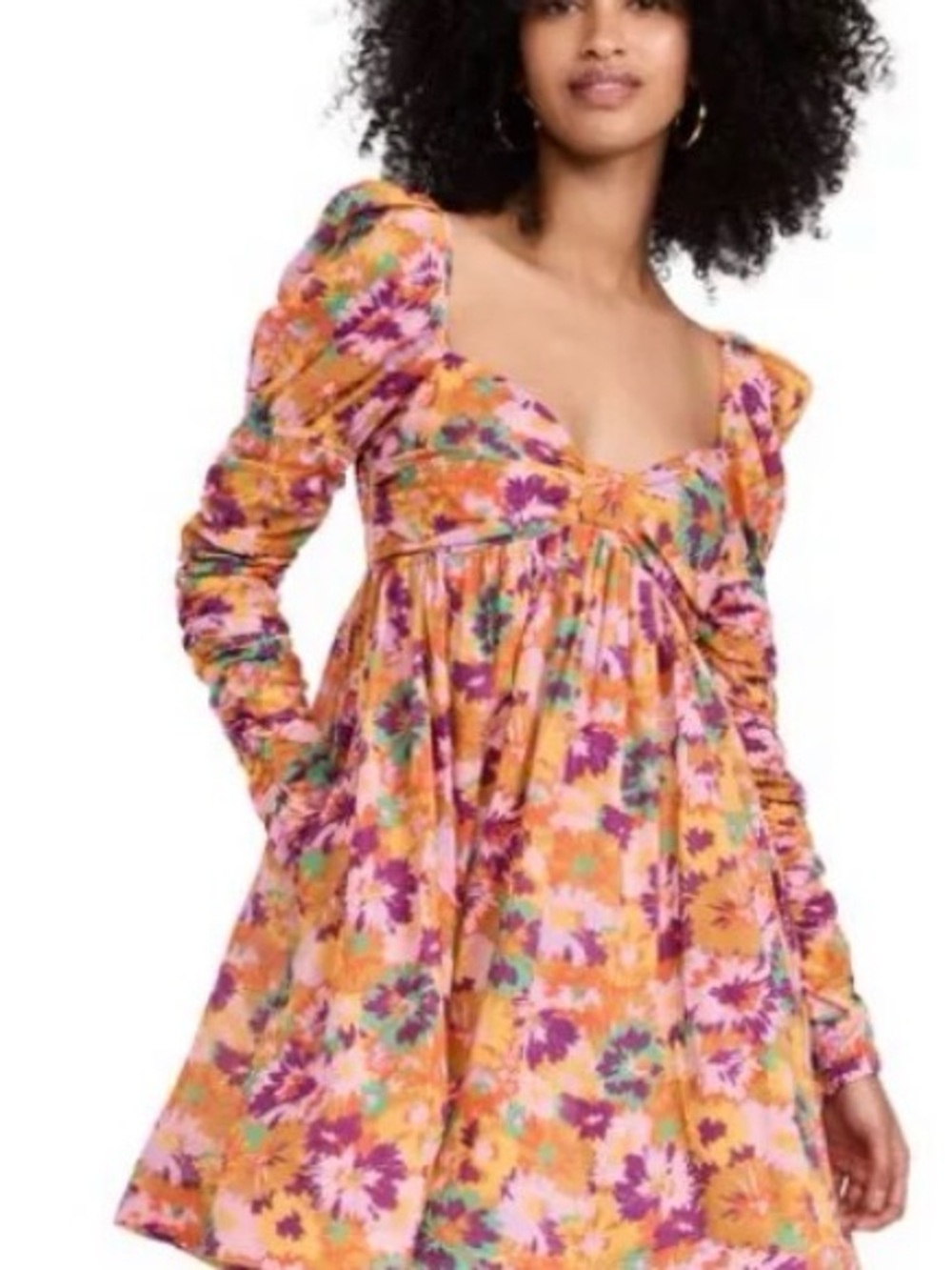 NWT Zimmermann Violet Tie Front Mini Dress in Orange, Purple and Pink-seen on TV